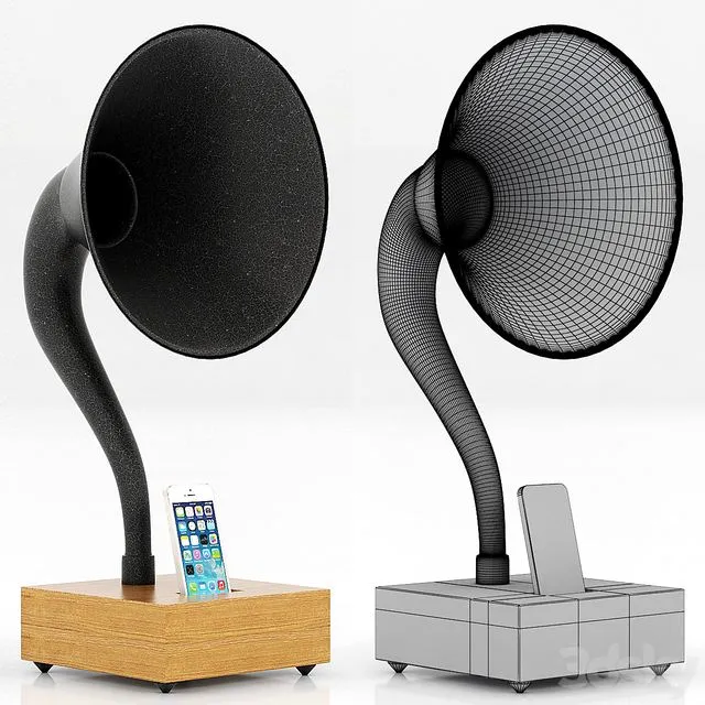 Restoration Hardware iPhone Gramophone Walnut 3D Model