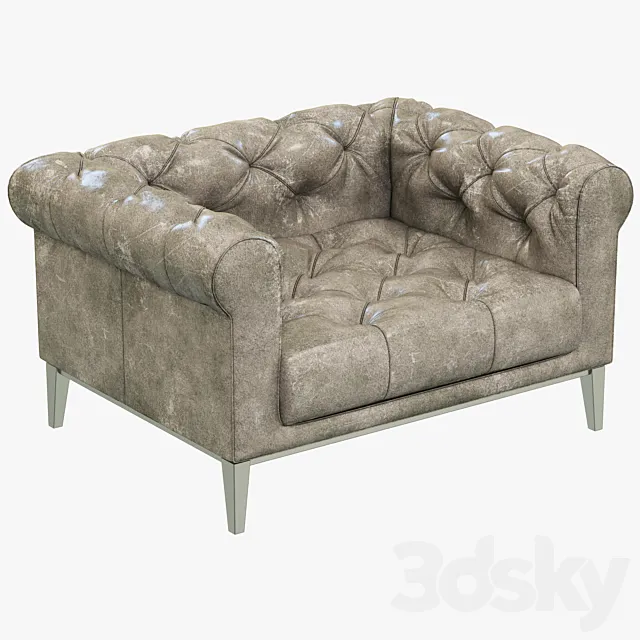 Restoration Hardware Italia Chesterfield Leather chair 3DModel