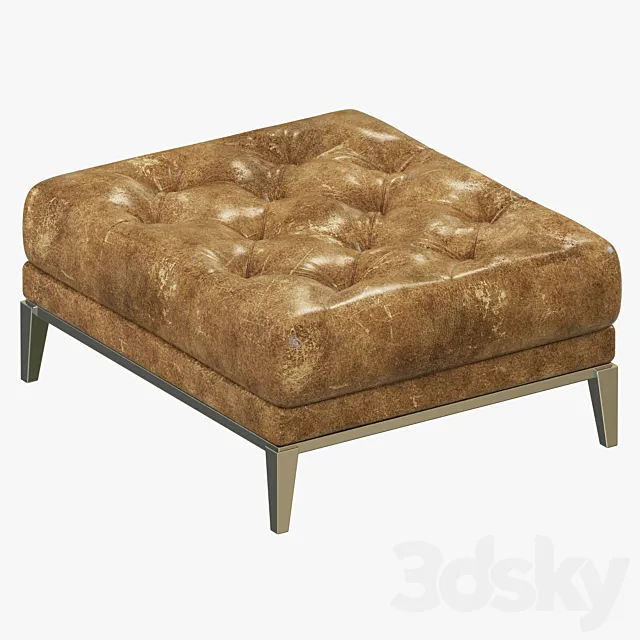 Restoration Hardware Italia Chesterfield Leather Ottoman 3D Model