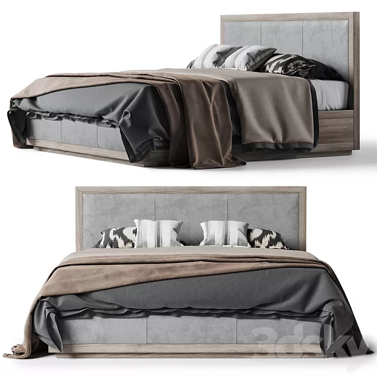 Restoration Hardware Kempton fabric platform bed 3D Model