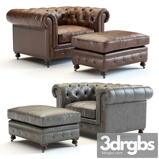 Restoration Hardware Kensington Leather Armchair 3D Model Free