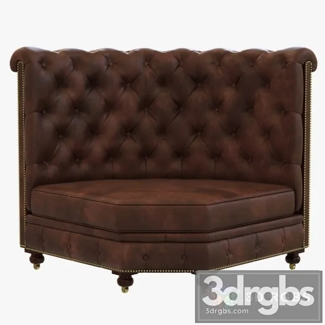 Restoration Hardware Kensington Leather Corner Banquette 3D Model Free