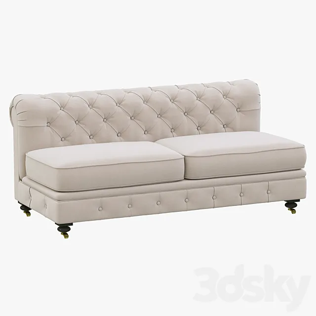 Restoration Hardware Kensington Upholstered Armless Sofa 3DModel