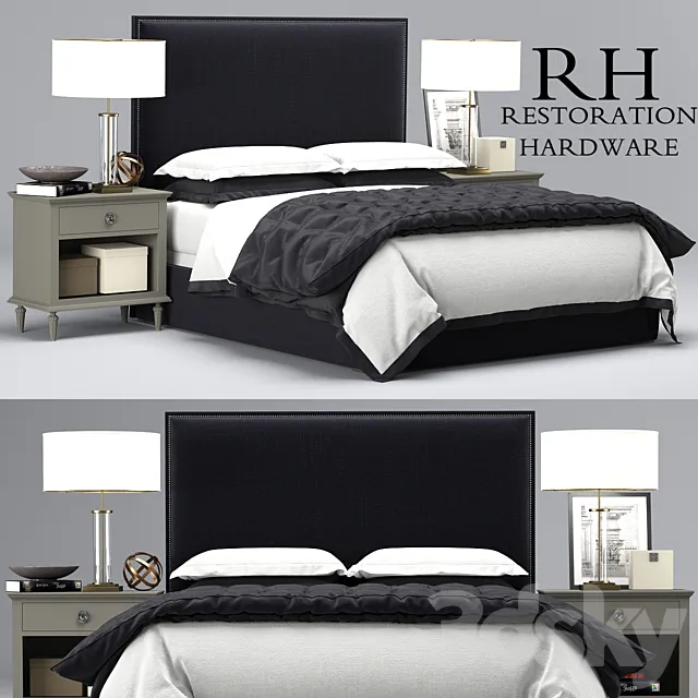 Restoration Hardware Lawson Non-Tufted bed 3D Model