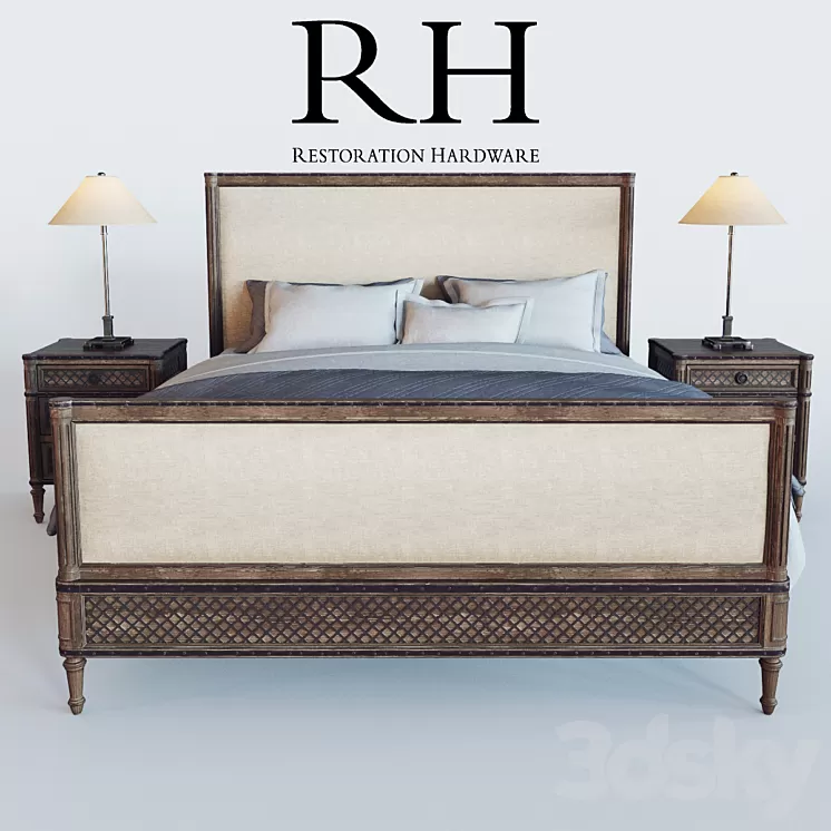 Restoration Hardware Louis XVI Treillage Bed 3D Model