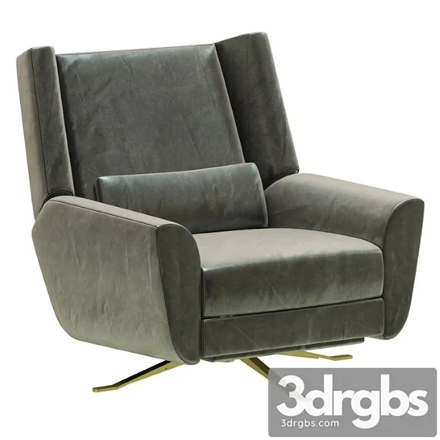 Restoration hardware luke leather swivel recliner 3D Model Free