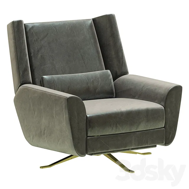 Restoration Hardware Luke Leather Swivel Recliner 3D Model