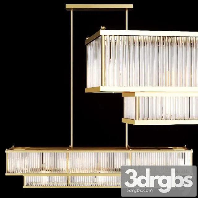 Restoration hardware marais linear chandelier 48 brass 3D Model Free