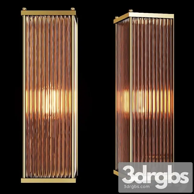 Restoration hardware marais rectangular sconce brass and smoke glass 3D Model Free