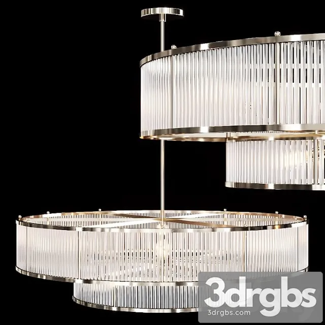 Restoration hardware marais round chandelier 47 nickel 3D Model Free