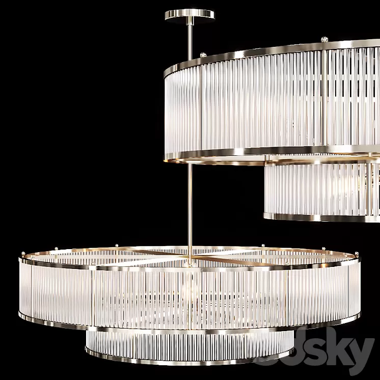 Restoration Hardware MARAIS ROUND CHANDELIER 47 Nickel 3D Model
