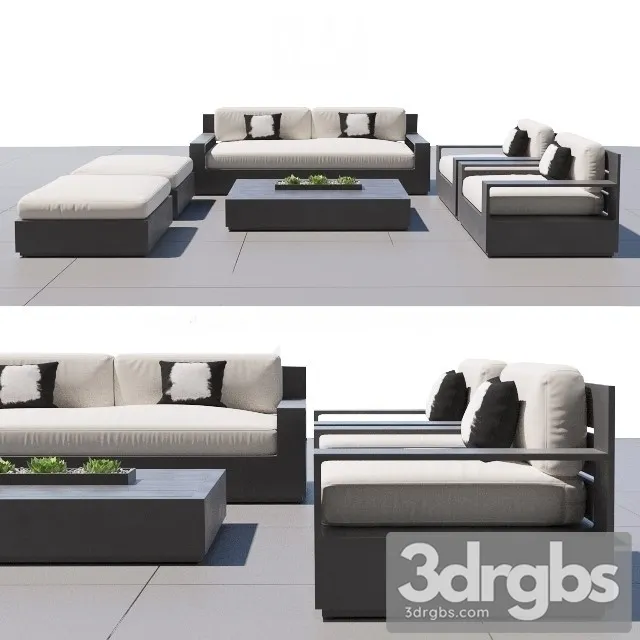 Restoration Hardware Marbella Aluminium Sofa 3D Model Free