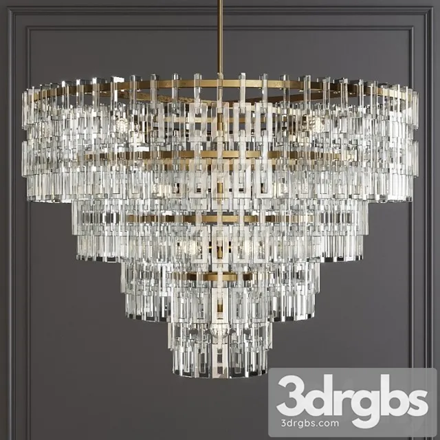 Restoration hardware marignan round chandelier 48 brass 3D Model Free