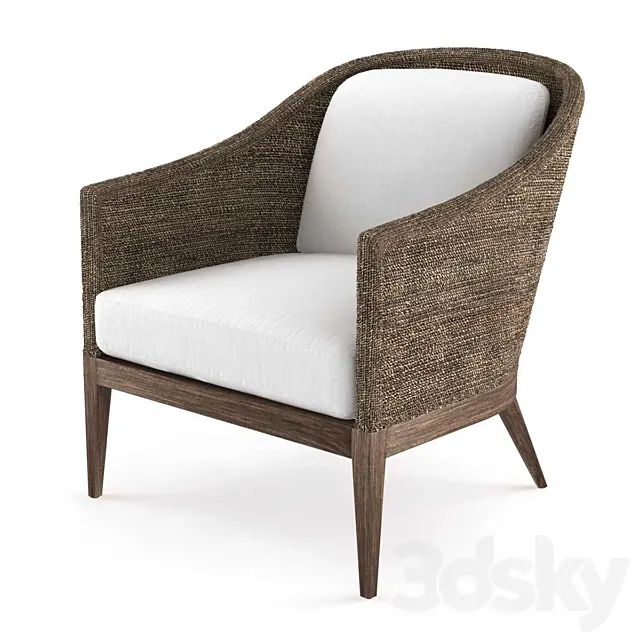 Restoration Hardware MARISOL SEAGRASS SLOPE ARM CHAIR 3D Model