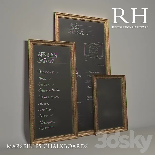 Restoration Hardware - Marseilles Chalkboards 3D Model