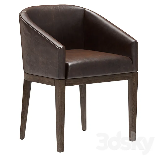 Restoration Hardware Morgan Barrelback Slope Leather Armchair 3D Model