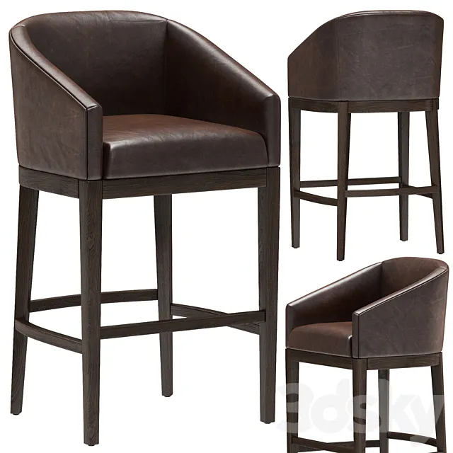 Restoration Hardware Morgan Barrelback Slope Leather Stool Free Download