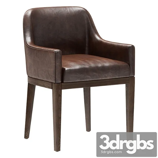 Restoration Hardware Morgan Curved Back Track Leather Armchair 3D Model Free