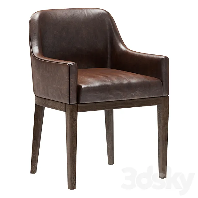 Restoration Hardware Morgan Curved-Back Track Leather Armchair 3D Model