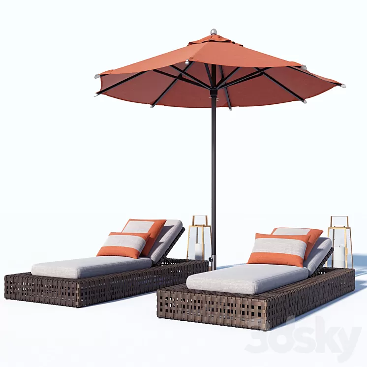 Restoration Hardware outdoor set 3D Model