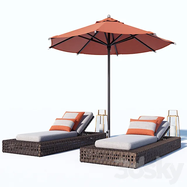 Restoration Hardware outdoor set 3D Model
