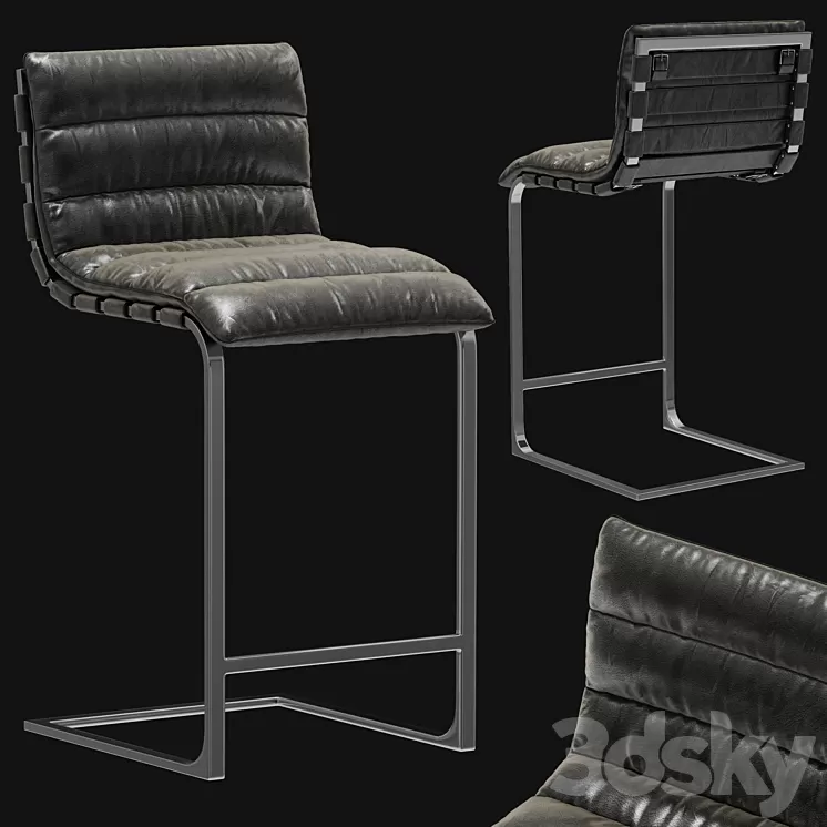 Restoration Hardware Oviedo Leather Stool