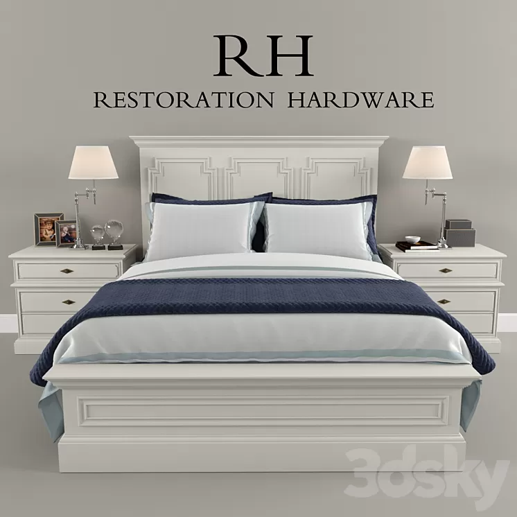 Restoration Hardware Panel Montpellier bed 3D Model