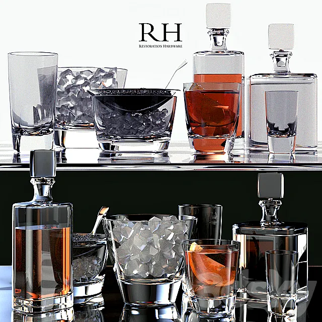 Restoration Hardware Pierpont Barware Collection 3DModel