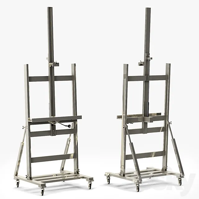 Restoration Hardware POLISHED NICKEL TV EASEL 3D Model