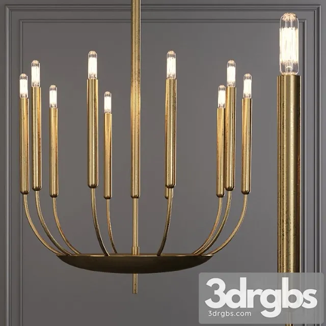 Restoration Hardware Quenouilles Round Chandelier 24 Brass 3D Model Free