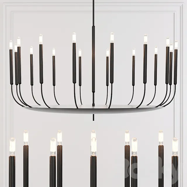 Restoration Hardware QUENOUILLES ROUND CHANDELIER 48 Black 3DModel