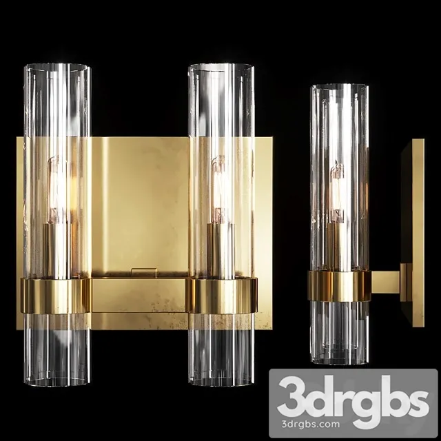 Restoration hardware ravelle double sconce brass 3D Model Free