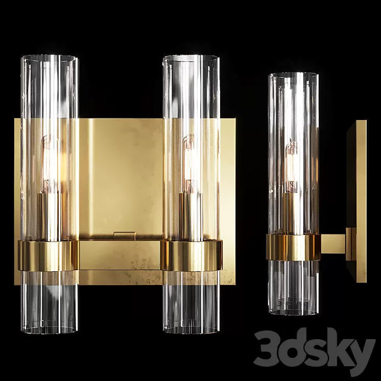 Restoration Hardware RAVELLE DOUBLE SCONCE Brass 3D Model