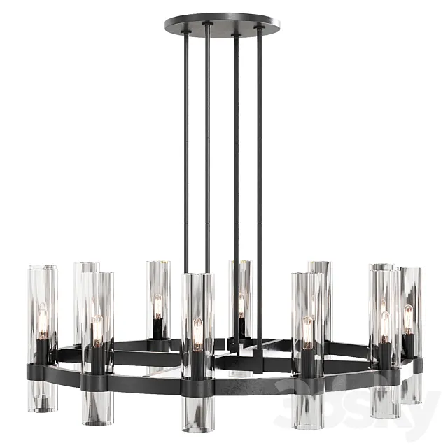 Restoration Hardware RAVELLE ROUND CHANDELIER 36 Black 3D Model