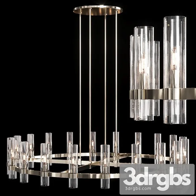 Restoration Hardware Ravelle Round Chandelier 60 Nickel 3D Model Free