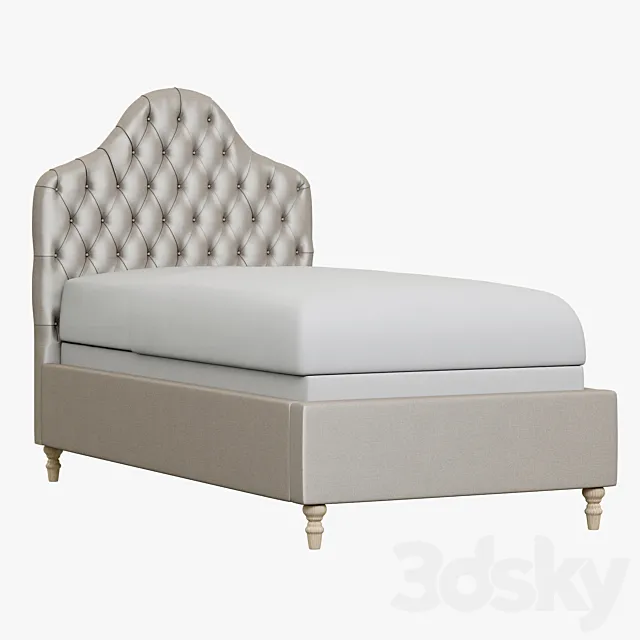 Restoration Hardware Reese Velvet Tufted Camelback Bed 3DModel