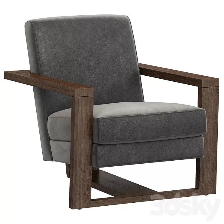 Restoration Hardware Roger Leather Chair 3D Model