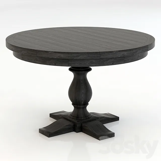 Restoration Hardware Round Dining Table Monastery 3D Model