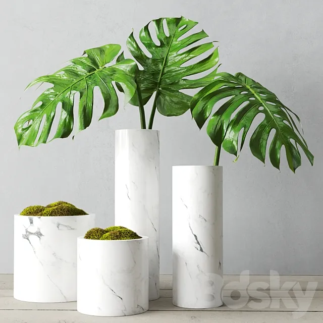 Restoration Hardware Round Marble Vessel Collection 3D Model