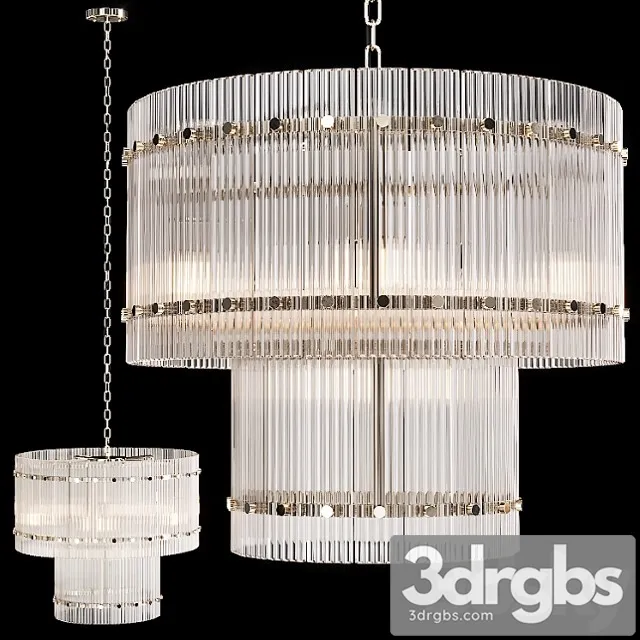 Restoration hardware san marco 2-tier round chandelier 22 nickel 3D Model Free
