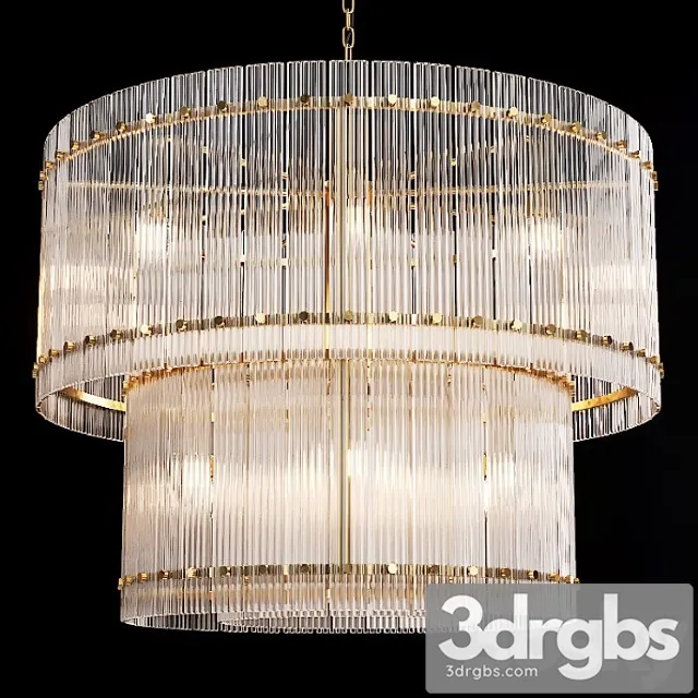 Restoration hardware san marco 2-tier round chandelier 36 brass 3D Model Free