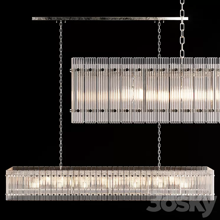Restoration Hardware SAN MARCO LINEAR CHANDELIER 72 Nickel 3D Model