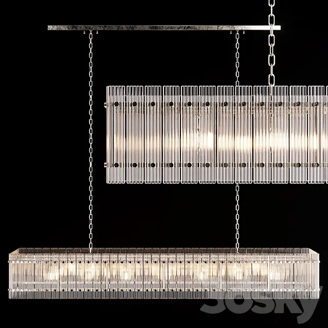 Restoration Hardware SAN MARCO LINEAR CHANDELIER 72 Nickel 3DModel