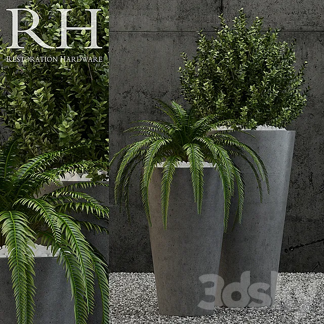 Restoration Hardware sarno round planter 3D Model