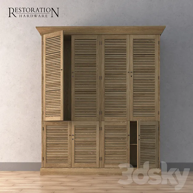 Restoration Hardware Shutter DOUBLE WARDROBE 3DModel