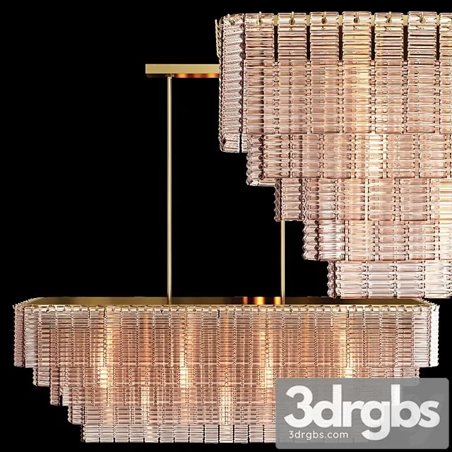 Restoration Hardware SIRENE LINEAR CHANDELIER 54 Brass 3D Model Free