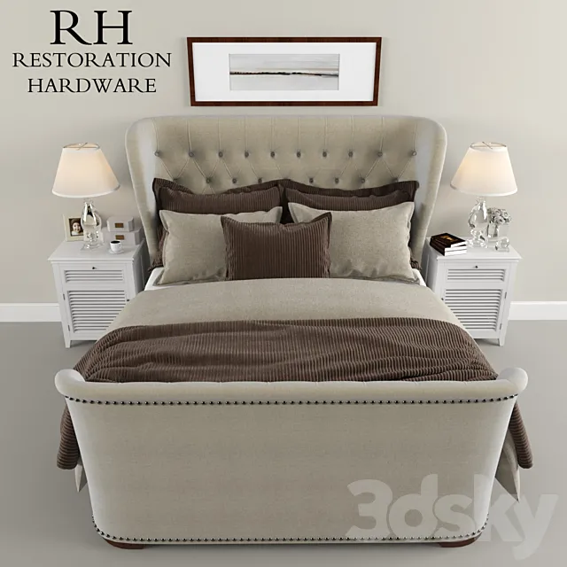 Restoration Hardware Sleigh Churchill Fabric bed 3D Model