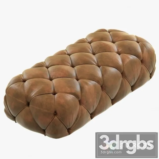 Restoration Hardware Soho Tufted Leather Ottoman 3D Model Free