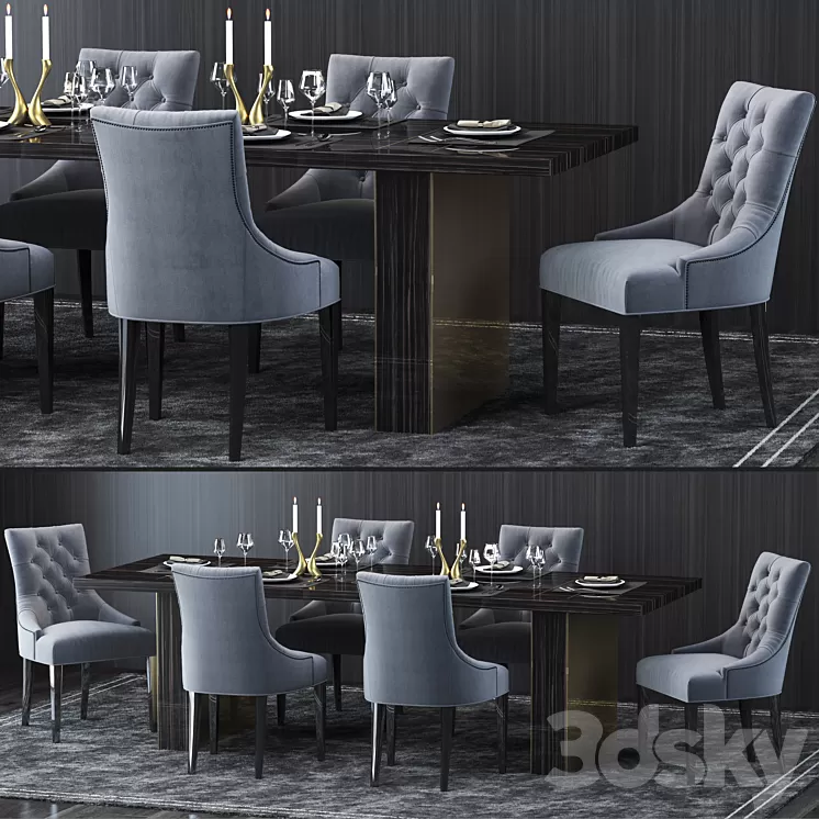 Restoration Hardware Table and Chair 3D Model