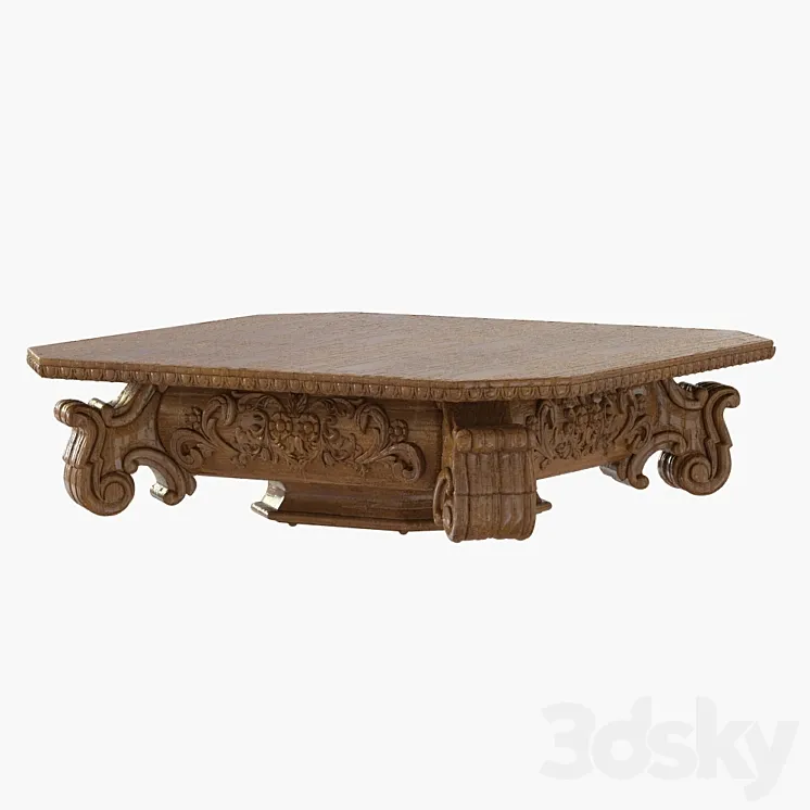 Restoration Hardware The BAROQUE CAPITAL COFFEE TABLE 3D Model Free
